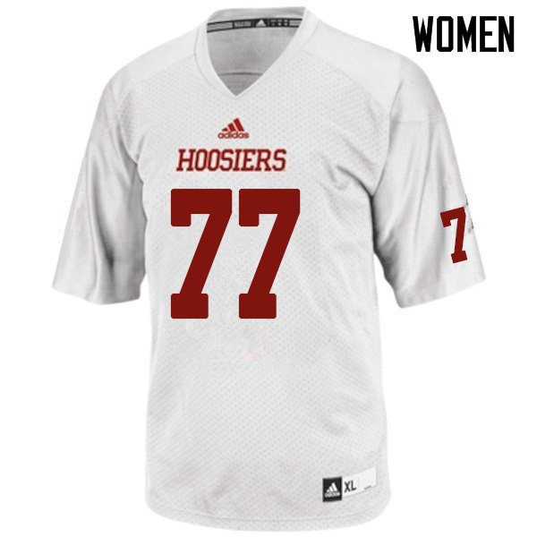 Women #77 Caleb Jones Indiana Hoosiers College Football Jerseys Sale-White